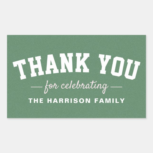 Tailgate baby shower sporty pink thank you rectangular sticker (Front)