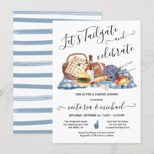 Tailgate Football Game BBQ Beer Couples Shower Invitation