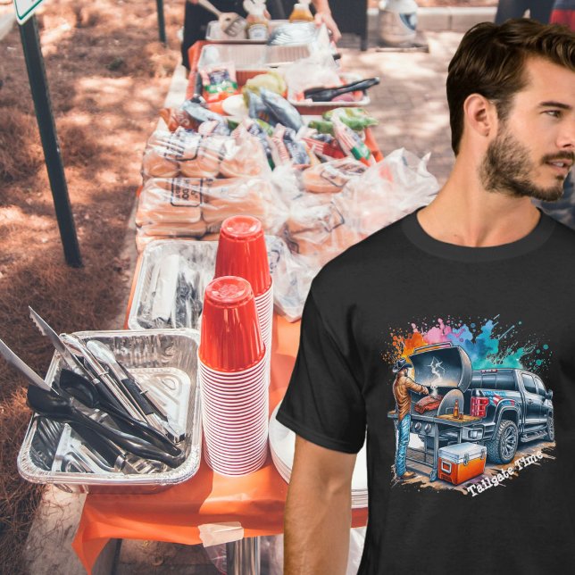 Tailgate Time Cowboy Cooking on BBQ Pit  T-Shirt (Creator Uploaded)