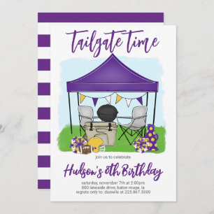 Tailgate Time Football Birthday ANY COLOR COMBO Invitation