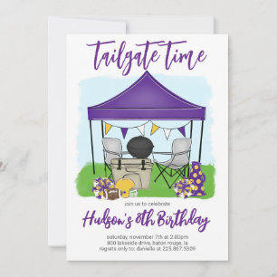 Tailgate Time Football Birthday ANY COLOR COMBO Invitation