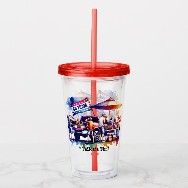 Tailgate Time Go Team Acrylic Tumbler (Front)