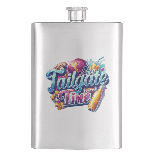 Tailgate Time Hip Flask (Front)