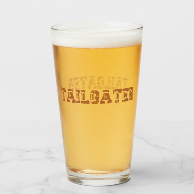 Tailgater Football Typography Glass (Back Filled)