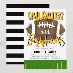 Tailgates and Touchdowns Football ANY TEAM COLOR Invitation
