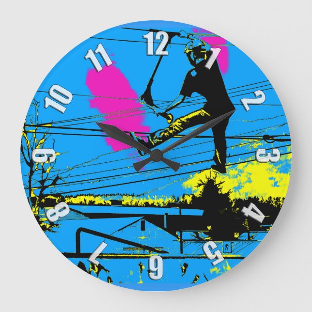 Tailgating - High Flying Scooter Large Clock (Front)
