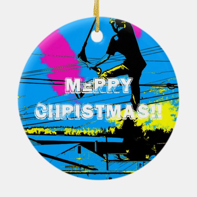 Tailgating  -  High Flying Scooter Stunt Ceramic Tree Decoration (Back)