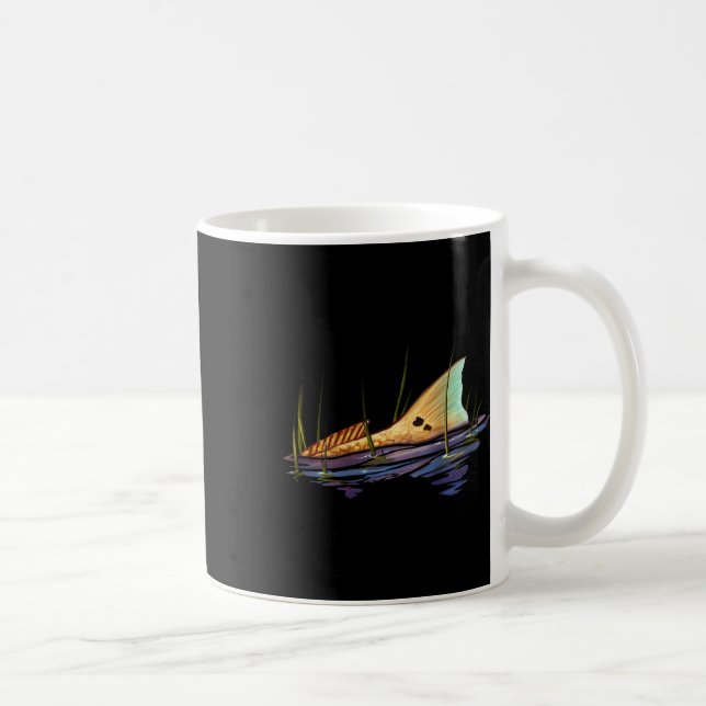 Tailing Redfish Red Drum Fish Shirt Redfish Tail  Coffee Mug (Right)