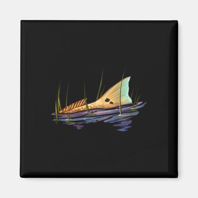 Tailing Redfish Red Drum Fish Shirt Redfish Tail  Magnet (Front)