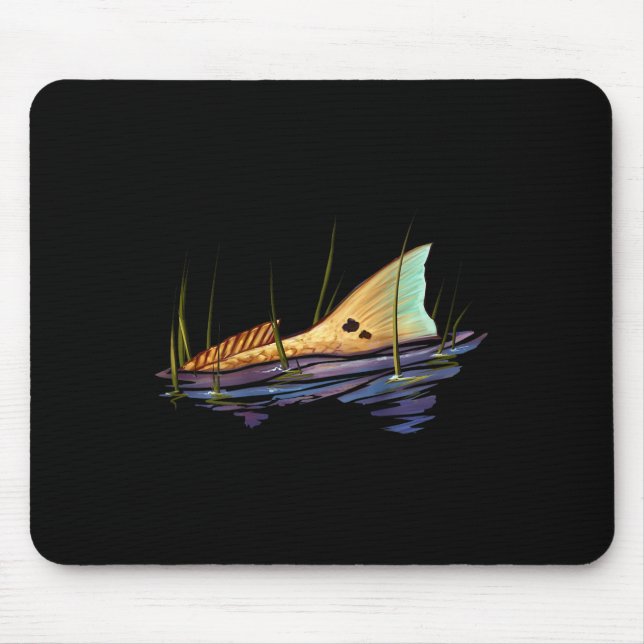 Tailing Redfish Red Drum Fish Shirt Redfish Tail  Mouse Mat (Front)