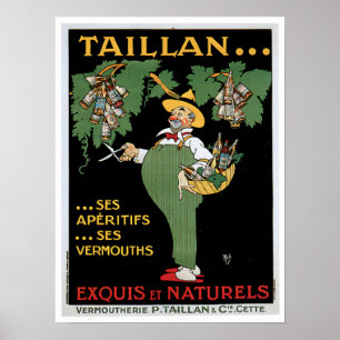 Taillan Aperitifs Vintage Drink Ad Art Poster