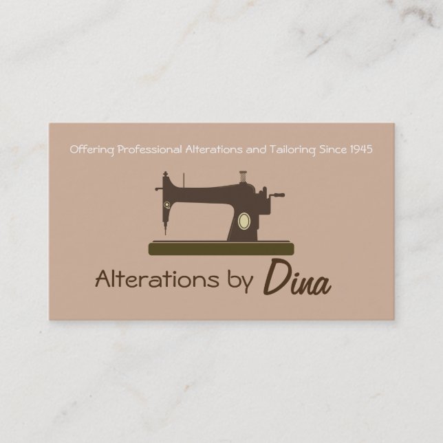 Tailor, Alterations, Tailoring, Seamstress, Tailor Business Card (Front)