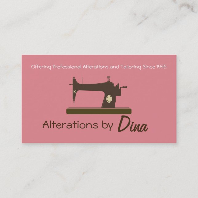Tailor, Alterations, Tailoring, Seamstress, Tailor Business Card (Front)