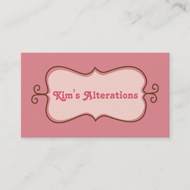Tailor, Alterations, Tailoring, Seamstress, Tailor Business Card (Front)