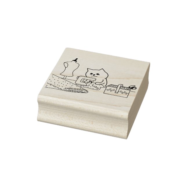 tailor cat art stamp  (Stamp)