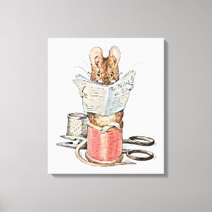 Tailor Mouse on Spool of Thread Canvas Print