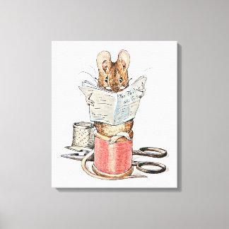 Tailor Mouse on Spool of Thread Canvas Print