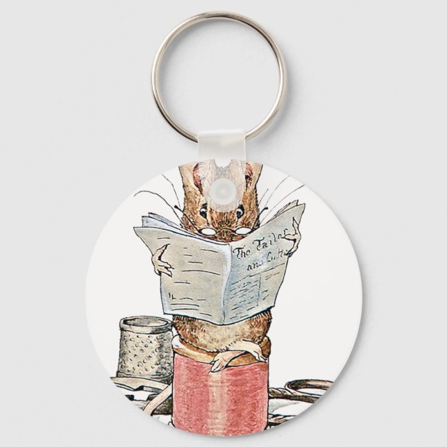 Tailor Mouse on Spool of Thread Key Ring (Front)