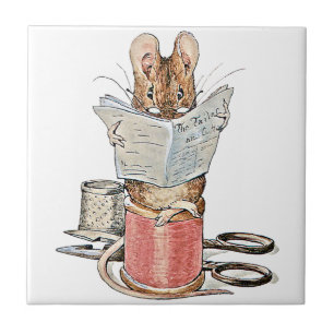 Tailor Mouse on Spool of Thread Tile