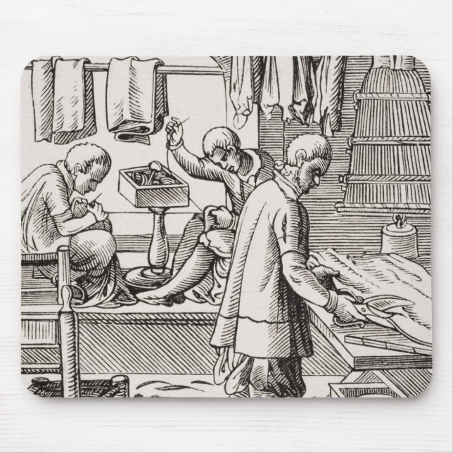 Tailor, reproduction of a woodcut mouse mat (Front)