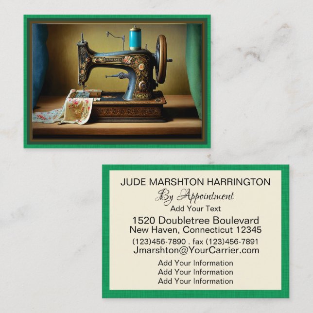 Tailor, Seamstress Business Card  (Front/Back)
