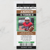 Tailored American Football Ticket with photo