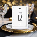 Tailored Black Tie Wedding Table Number ID1090<br><div class="desc">Set a refined table for your wedding celebrations with this contemporary black tie table number design. Featuring sleek graphics that echo the refined details of a classic tuxedo, this wedding collection includes elements like pleated patterns, crisp whites and glossy black accents for a tailored, modern vibe. Perfect for two-groom couples...</div>