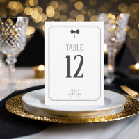 Tailored Black Tie Wedding Table Number ID1090