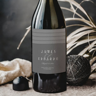 Tailored Black Tux Wedding Thank You ID1090 Wine Label