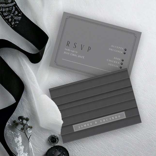 Tailored Black & White Wedding ID1090 RSVP Card (Creator Uploaded)