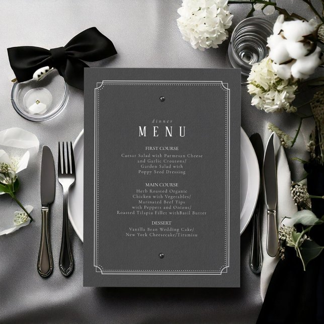 Tailored Black & White Wedding Menu ID1090 (Creator Uploaded)
