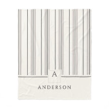 Tailored Neutral Stripe Classic Monogram & Name