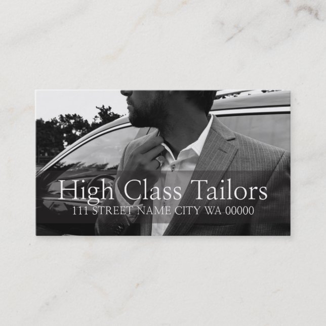 Tailors, Alterations, Dry Cleaners Business Card (Front)