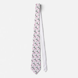 Tailor's Fun Pink and Black Scissors and Thread Tie