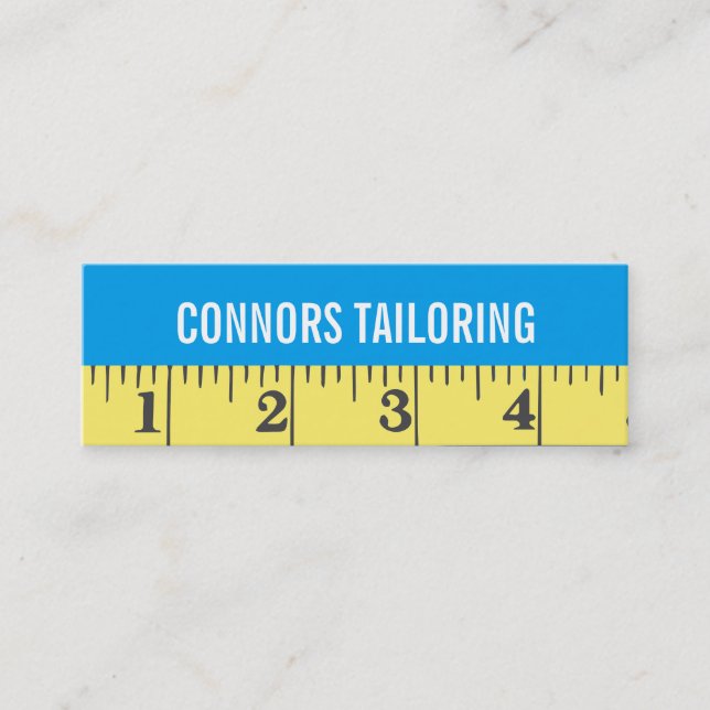 Tailors Measuring Tape Sewing Mini Business Card (Front)