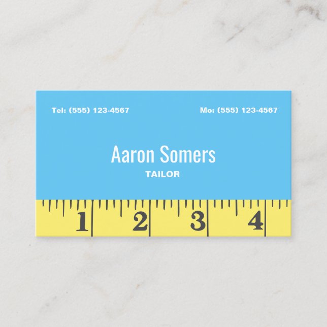 Tailors Seamstress Sewing Measuring Tape Business Card (Front)