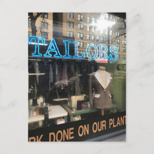 Tailors Shop Window Reflection NYC New York City Postcard