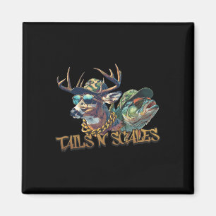Tails N Scales Funny Hunting Father Day Love Fishi Magnet