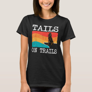 Tails On Trails Gordon Setter Dog Funny Hiking T-Shirt
