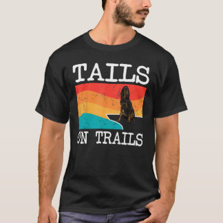 Tails On Trails Gordon Setter Dog Funny Hiking T-Shirt