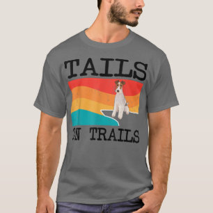 Tails On Trails Wire Fox Terrier Dog Funny Hiking T-Shirt