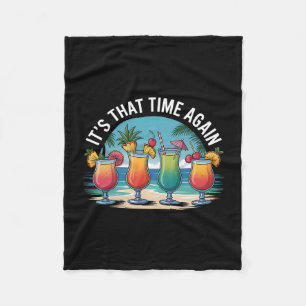 Tails Tropical Summer Island Vacation Caribbean Ho Fleece Blanket