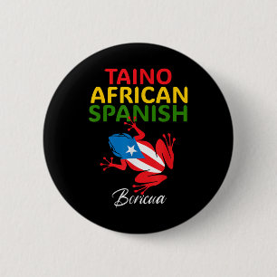Taino African Spanish Coqui Puerto Rico Flag Boric 6 Cm Round Badge