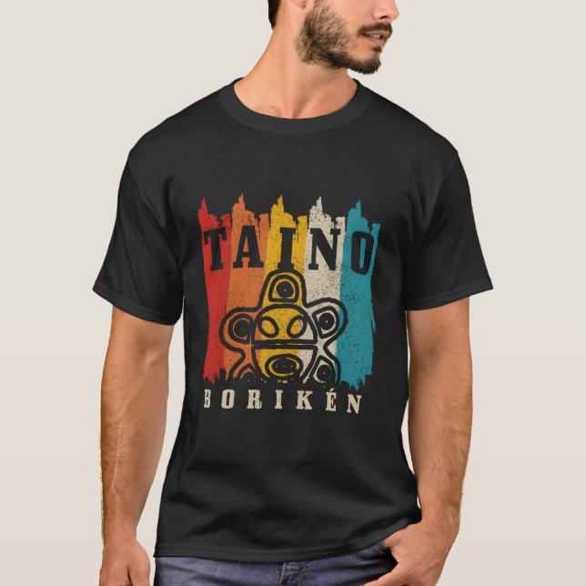 Taino Boriken Sun Puerto Rico Taina Boricua T-Shirt (Front)