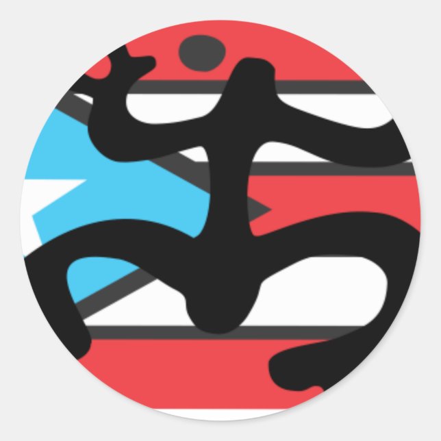 Taino Coqui on Puerto Rico's Flag Classic Round Sticker (Front)