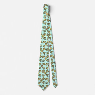 Taino masks tie aqua