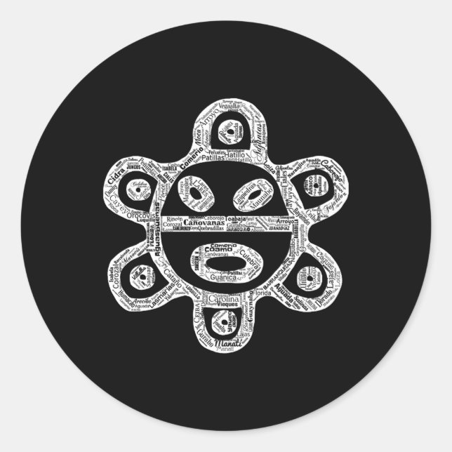 Taino Sun Puerto Rico Cities And Towns Boriken Bor Classic Round Sticker (Front)
