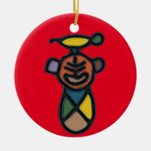Taino Symbol Circle Ornament