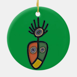 Taino Symbol Circle Ornament