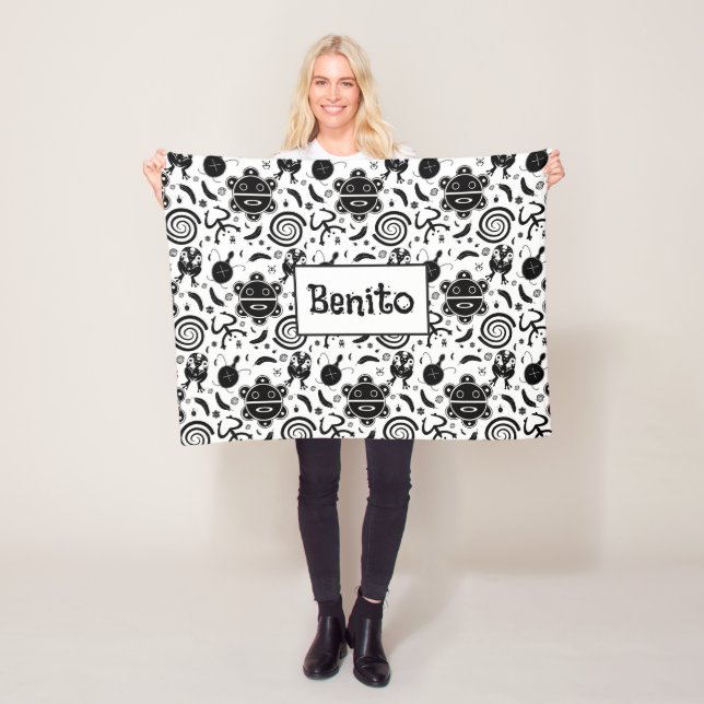 Taino Symbols Puerto Rico Culture Fleece Blanket (In Situ)